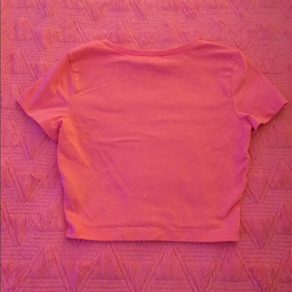 Juniors Peach Crop Top